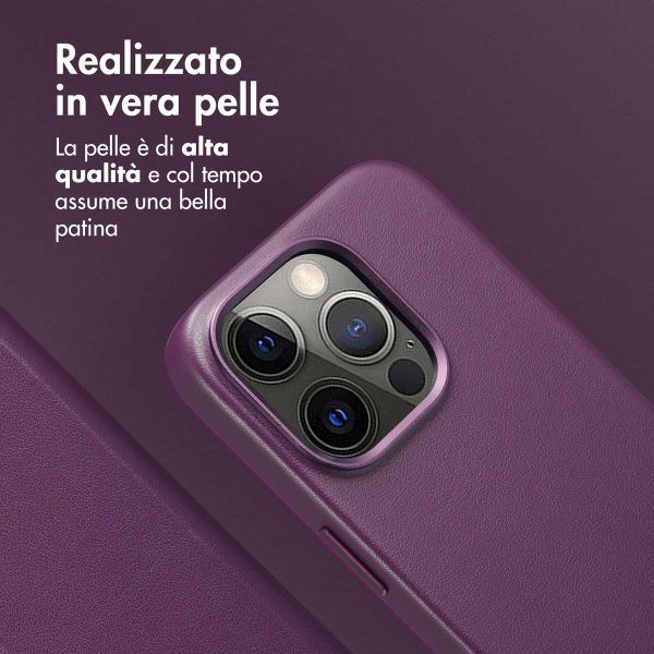 Accezz Cover in pelle 2 in 1 con MagSafe Apple iPhone 15 Pro - Heath Purple