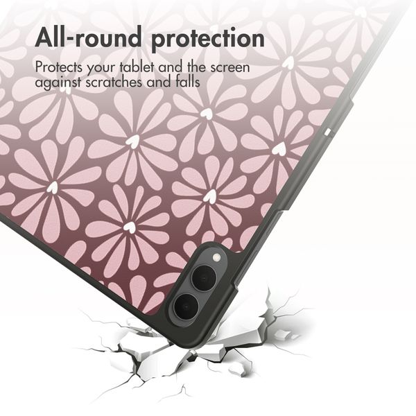 imoshion Cover Trifold Design Samsung Galaxy Tab S11 Ultra - Bloom Love Blush