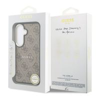 Guess Cover Posteriore 4G Leather con MagSafe Samsung Galaxy S26 - Gold Edge - Brown