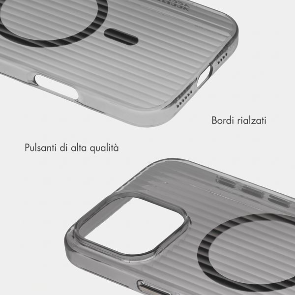 Accezz Cover Lite con MagSafe | Fluted | Apple iPhone 16 Pro - Nero