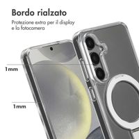 Accezz Cover con anello e supporto con MagSafe Samsung Galaxy S24 - Trasparente