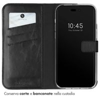 Selencia Cover a libro in vera pelle Apple iPhone 14 Pro Max - Nero