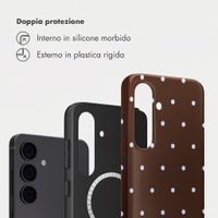 Selencia Cover posteriore Vivid con MagSafe Samsung Galaxy S24 - Happy Dots Chocolate