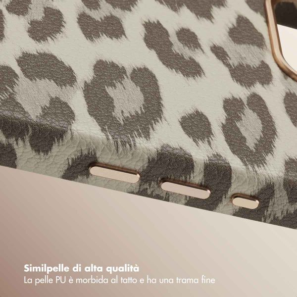 Selencia Cover Sabi Stampa pantera con MagSafe Apple iPhone 17e / 16e - Soft Ivory