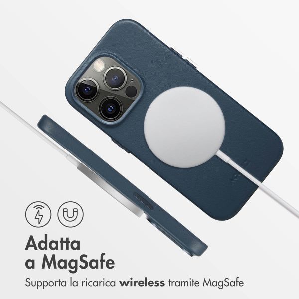 Accezz Cover in Pelle con MagSafe Apple iPhone 14 Pro - Nightfall Blue