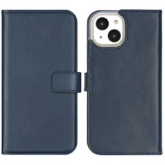 Selencia Cover a libro in vera pelle Apple iPhone 14 - Blu