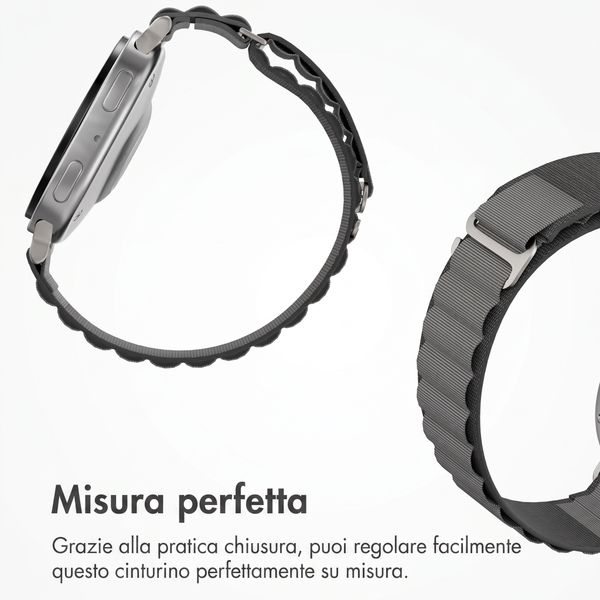 Accezz Cinturino in nylon Alpine Samsung Galaxy Watch 9 (40/44mm) / Watch 8 (40/44mm) / Classic (46mm) - Dark Grey