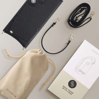 Selencia Cover per telefono Nova con cordino e portacarte Samsung Galaxy S24 Ultra - Nero