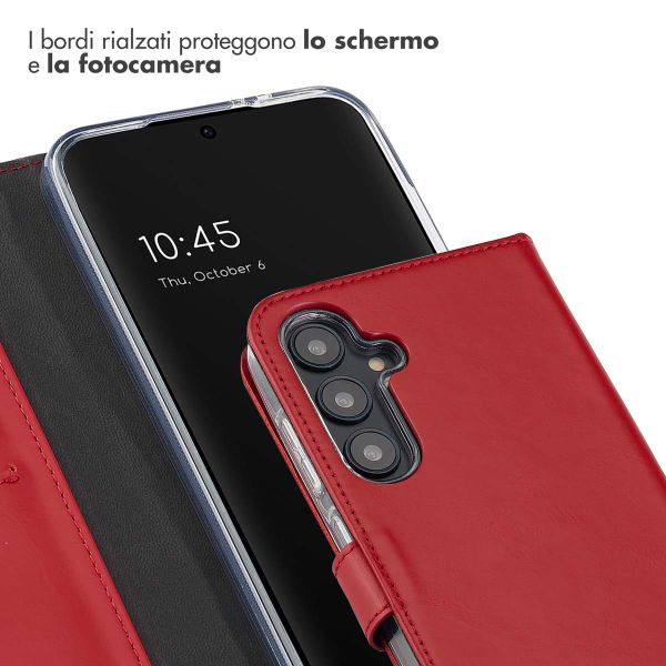 Selencia Cover a libro in vera pelle Samsung Galaxy S24 FE - Rosso