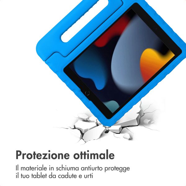 imoshion Cover Antishoc Speciale Bambini con Manico iPad 10.2 (2019 / 2020 / 2021) - Blu