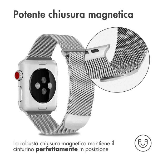 imoshion Cinturino milanese magnetico Apple Watch | 38/40/41/42 mm - Taglia M - Argento