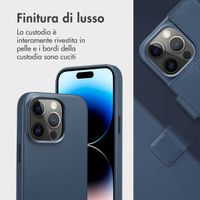 Accezz Cover in pelle 2 in 1 con MagSafe Apple iPhone 14 Pro - Nightfall Blue