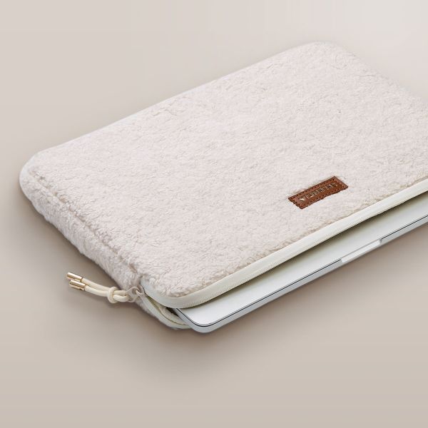 Selencia Cover Teddy per laptop 13-14 pollici - Laptopsleeve - Latte