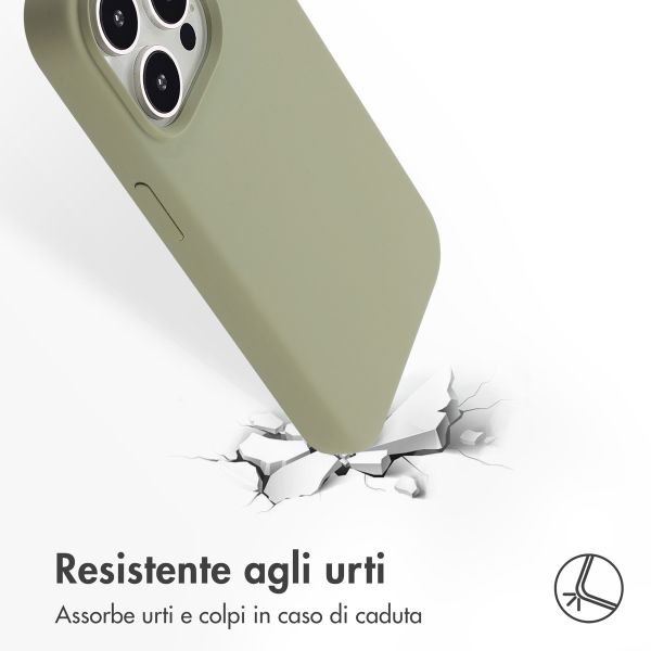 Accezz Cover in silicone liquido con MagSafe Apple iPhone 15 Pro Max - Cooper Green