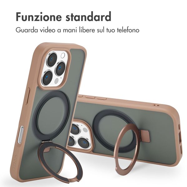 Accezz Cover con anello e supporto con MagSafe Apple iPhone 16 Pro Max - Marrone