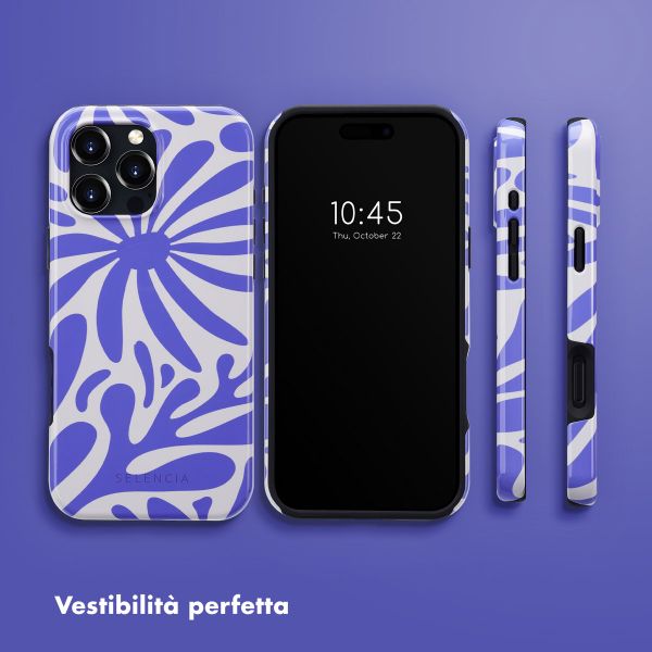 Selencia Cover posteriore Vivid con MagSafe Apple iPhone 16 Pro Max - Modern Bloom Sapphire Blue