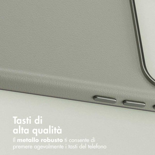 Accezz Cover in Pelle con MagSafe Apple iPhone 17 Pro Max - Light Grey