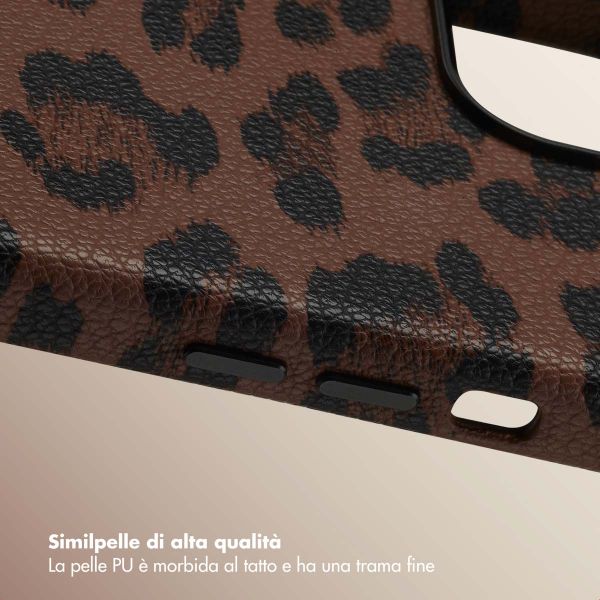 Selencia Cover Sabi Stampa pantera con MagSafe Apple iPhone 15 - Mocha Brown