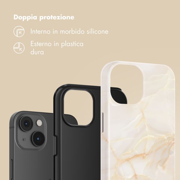 Selencia Cover Posteriore Vivid Apple iPhone 14 - Golden Beige Marble