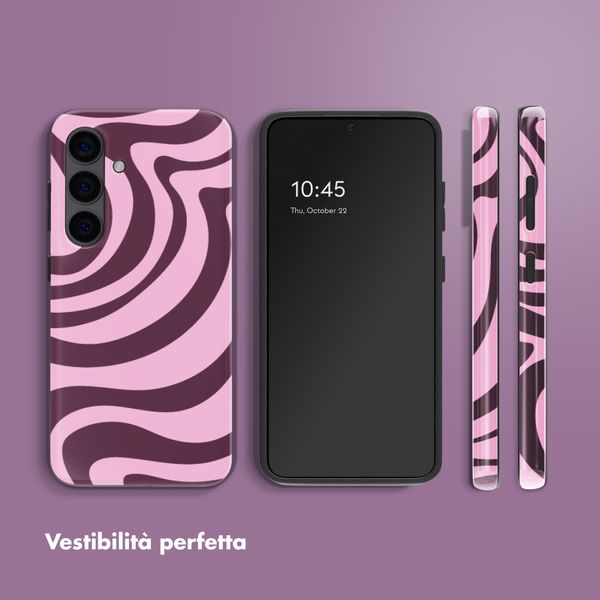 Selencia Cover posteriore Vivid con MagSafe Samsung Galaxy S24 - Wavy Swirl Pink Plum