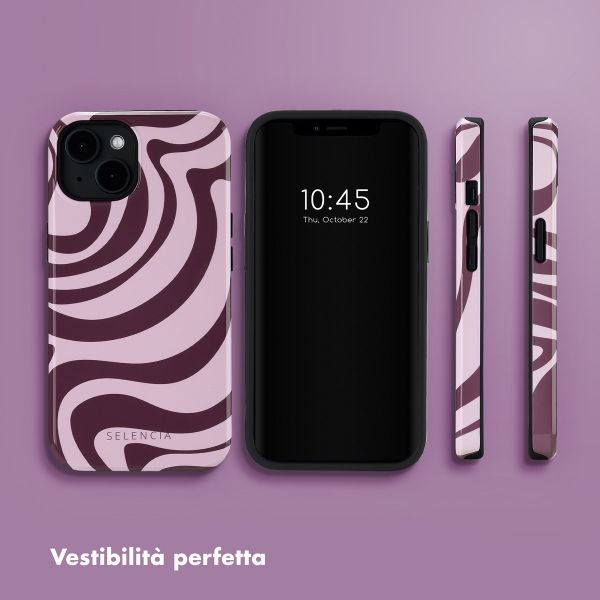 Selencia Cover posteriore Vivid con MagSafe Apple iPhone 14 - Wavy Swirl Pink Plum