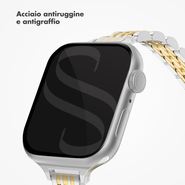 Selencia Cinturino sottile in acciaio ispirato a Jubilee Apple Watch | 38/40/41/42 mm - Argento e Oro