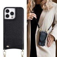 Selencia Cover per telefono Nova con cordino e portacarte Apple iPhone 13 Pro - Nero