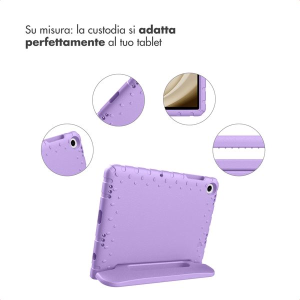 imoshion Cover Posteriore Kidsproof con Maniglia Samsung Galaxy Tab A11 Plus / A9 Plus - Lilla