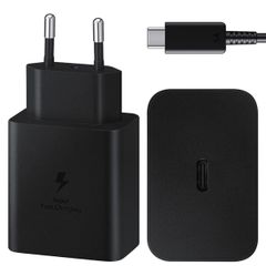 Samsung Adattatore di alimentazione originale con cavo USB-C - Caricatore - Connessione USB-C - Ricarica rapida - 45 Watt - 1,8 metri - Nero