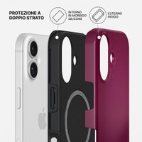 Burga Cover Posteriore Resistente con MagSafe Apple iPhone 16 - Dark Cherry