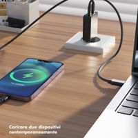 Accezz Caricabatterie GaN Ultra Slim - 2x USB-C - 65 W - Nero