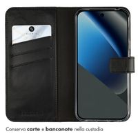 Selencia Cover a libro in vera pelle Google Pixel 10a - Nero