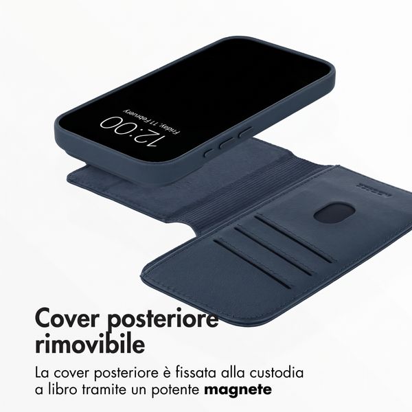 Accezz Cover in pelle 2 in 1 con MagSafe Apple iPhone 18 Pro Max / 17 Pro Max - Nightfall Blue