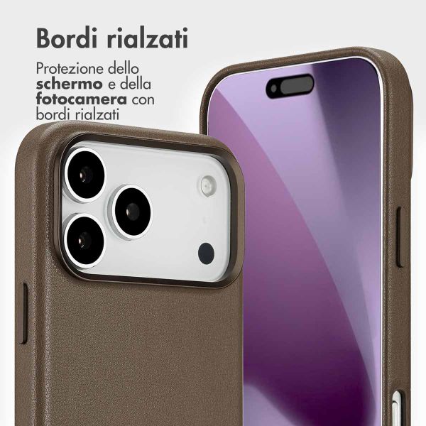 Accezz Cover in pelle 2 in 1 con MagSafe Apple iPhone 17 Pro Max - Marrone caffè