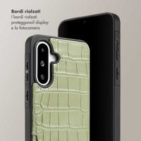 Selencia Cover per telefono Nova Croco con cordino e portacarte Samsung Galaxy A36 / A56 - Sage Green