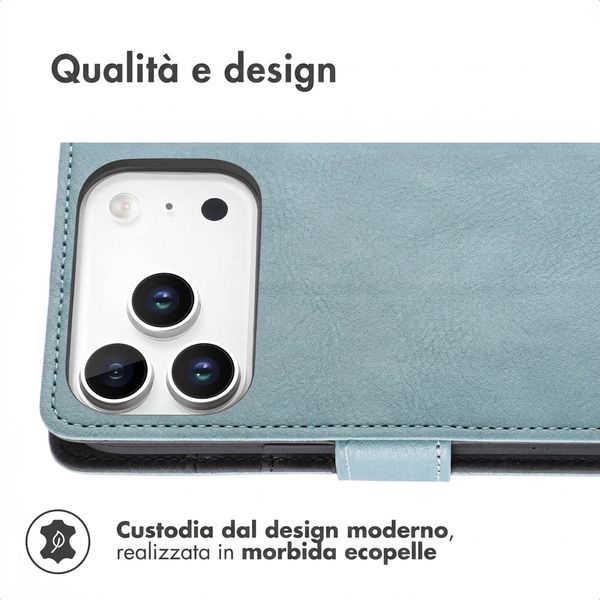 imoshion Cover a libro di Lusso Apple iPhone 18 Pro Max / 17 Pro Max - Azzurro