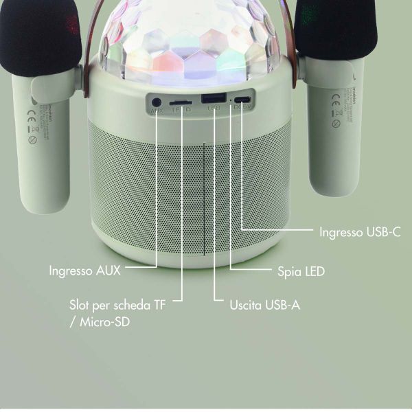 imoshion Sing & Shine Karaoke Set - Altoparlante e 2 microfoni - Mintgreen