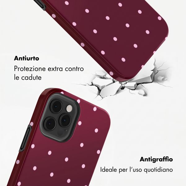 Selencia Cover Posteriore Vivid Apple iPhone 12 (Pro) - Happy Dots Burgundy