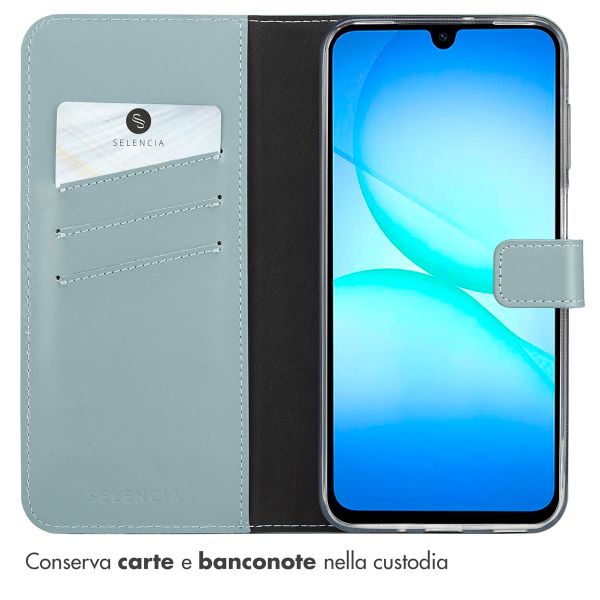 Selencia Cover a libro in vera pelle Samsung Galaxy A17 (5G) / (4G) - Air Blue