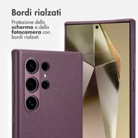 Accezz Cover in Pelle con MagSafe Samsung Galaxy S24 Ultra - Heath Purple