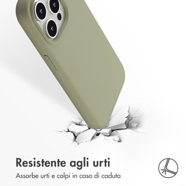 Accezz Cover in silicone liquido con MagSafe Apple iPhone 14 Pro - Cooper Green