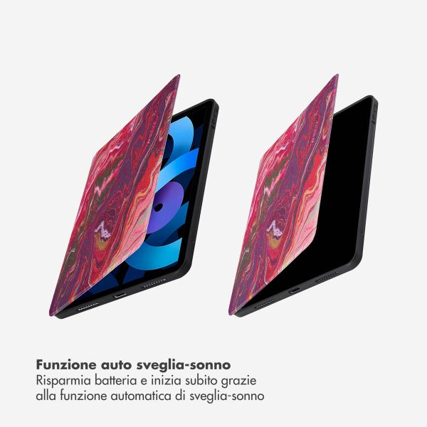 Selencia Cover per tablet Vivid Apple iPad Air 11 pollici (2026) M4 / (2025) M3 / (2024) M2 / Air 5 (2022) / Air 4 (2020) - Marble Plum