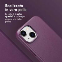 Accezz Cover in pelle 2 in 1 con MagSafe Apple iPhone 15 - Heath Purple