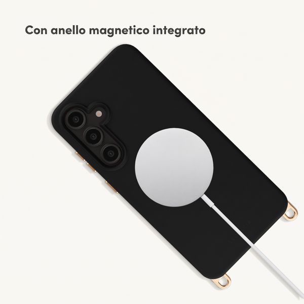 Selencia Cover posteriore Rivièra con MagSafe con ganci rimovibili Samsung Galaxy S24 FE - Velvet Black