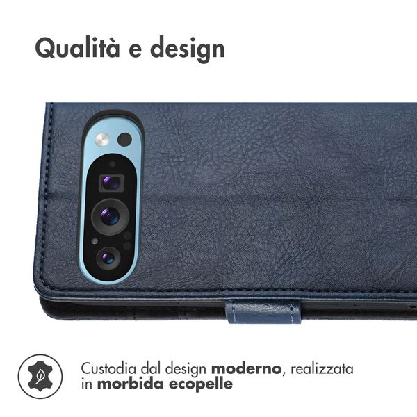 imoshion Cover a libro di Lusso Google Pixel 9 / 9 Pro - Blu scuro
