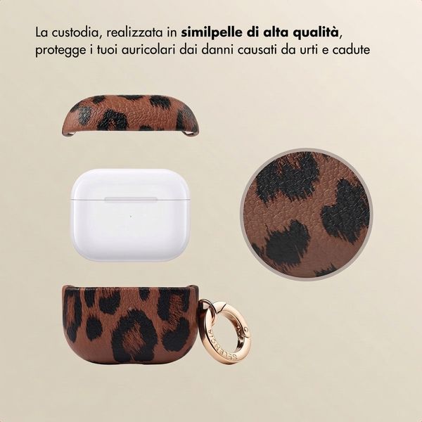 Selencia Cover Sabi stampa pantera  Apple Airpods 3 - Mocha Brown