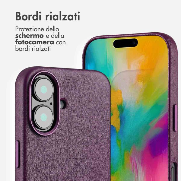Accezz Cover in Pelle con MagSafe Apple iPhone 16 - Heath Purple