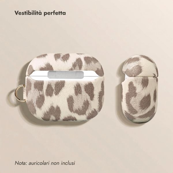 Selencia Cover Sabi stampa pantera  Apple Airpods 3 - Soft Ivory