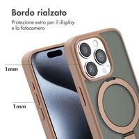 Accezz Cover con anello e supporto con MagSafe Apple iPhone 15 Pro - Marrone