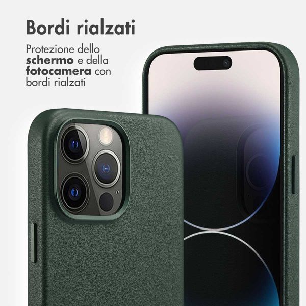 Accezz Cover in Pelle con MagSafe Apple iPhone 14 Pro Max - Cedar Green